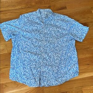 Sonoma Light Blue Floral Short-Sleeve Button-Down Shirt